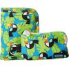 KAVU Zippy Wallet Bi Fold Zip Clutch With Removable Coin Pouch(Blue Toucan)