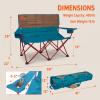 Kelty Loveseat Oversized 2-Person Heavy Duty Folding Camp Chair, Double Seat for Soccer Games, Tailgating, Beach Days (Regular Height/Bungee)(Deep Lake / Fallen Rock)