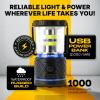 LUXPRO Rechargeable Dual-Power 1100 Lumen LED Lantern for Up to 150 Hours of Use – Camping Lantern with Built-in Power Bank – Dimmable LED Light with IPX4 Water-Resistant Rating (Camping Lantern)(Camping Lantern)