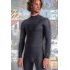 O’NEILL Men’s Neoprene Surfing Wetsuit, Black/Grey/Red, LS (3/2+MM Chest Zip Full)(Black/Black)