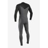 O’NEILL Men’s Neoprene Surfing Wetsuit, Black/Grey/Red, LS (3/2+MM Chest Zip Full)(HR6-Smoke-Raven)
