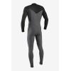 O’NEILL Men’s Neoprene Surfing Wetsuit, Black/Grey/Red, LS (3/2+MM Chest Zip Full)(HR6-Smoke-Raven)