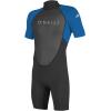O’Neill Men’s Reactor-2 2mm Back Zip Short Sleeve Spring Wetsuit, Lightweight Warmth with Good Flexibility for Surfing, Paddleboarding, Kayaking(Black/Ocean)