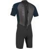 O’Neill Men’s Reactor-2 2mm Back Zip Short Sleeve Spring Wetsuit, Lightweight Warmth with Good Flexibility for Surfing, Paddleboarding, Kayaking(Black/Slate)