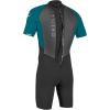 O’Neill Men’s Reactor-2 2mm Back Zip Short Sleeve Spring Wetsuit, Lightweight Warmth with Good Flexibility for Surfing, Paddleboarding, Kayaking(Black/Tide Pool)