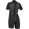 O’Neill Women’s Reactor-2 2mm Back Zip Short Sleeve Spring Wetsuit(Black/Black)