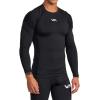 RVCA Mens Sport Compression Athletic Breathable Long Sleeve Tee(Black 231)
