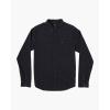RVCA Men’s Thatll Do Stretch Long Sleeve Woven Button Front Shirt(Black)