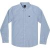 RVCA Men’s Thatll Do Stretch Long Sleeve Woven Button Front Shirt(Oxford Blue)