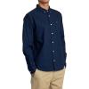 RVCA Men’s Thatll Do Stretch Long Sleeve Woven Button Front Shirt(That’ll Do | Navy Marine)
