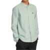 RVCA Men’s Thatll Do Stretch Long Sleeve Woven Button Front Shirt(That’ll Do Micro Stripe | Green Haze)