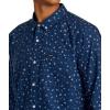 RVCA Men’s Thatll Do Stretch Long Sleeve Woven Button Front Shirt(That’ll Do Print | Dark Denim)