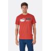 Rab Men’s Stance Vintage Tee Organic Breathable Short-Sleeve Logo T-Shirt for Everyday Use(Red Clay)