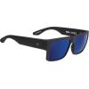 SPY Optic Cyrus, Square Sunglasses, Color and Contrast Enhancing Lenses(Soft Matte Black/Bronze With Light Blue Spectra)