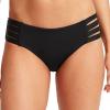 Seafolly Women’s Multi Strap Hipster Full Coverage Bikini Bottom Swimsuit(Eco Collective Black)