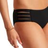 Seafolly Women’s Multi Strap Hipster Full Coverage Bikini Bottom Swimsuit(Eco Collective Black)