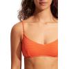 Seafolly Women’s Standard Bralette Bikini Top Swimsuit with Clip Back(Sea Dive Mandarin)