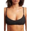 Seafolly Women’s Standard Bralette Bikini Top Swimsuit with Clip Back(Second Wave Black)
