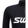 Swix Men’s Racex Classic Half Zip Long Sleeve Quick-Drying Stretch Slim Fit Baselayer Top(Black/Phantom)