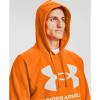 Under Armour Men’s Rival Fleece Sportstyle Logo Hoodie(Vibe Orange (850)/Onyx White)