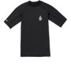 Volcom Mens Solid UPF 50+ Short Sleeve RashguardRash Guard Shirt(Black 124)