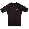Volcom Mens Solid UPF 50+ Short Sleeve RashguardRash Guard Shirt(Black White)