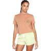 Volcom Womens Short Sleeve Pocket Dial Tee – Crew Neck T-Shirt with Chest Pocket and Screen Print(Clay)