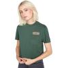 Volcom Womens Short Sleeve Pocket Dial Tee – Crew Neck T-Shirt with Chest Pocket and Screen Print(Dark Pine)