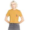Volcom Womens Short Sleeve Pocket Dial Tee – Crew Neck T-Shirt with Chest Pocket and Screen Print(Dijon)