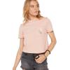 Volcom Womens Short Sleeve Pocket Dial Tee – Crew Neck T-Shirt with Chest Pocket and Screen Print(Hazey Pink)
