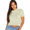 Volcom Womens Short Sleeve Pocket Dial Tee – Crew Neck T-Shirt with Chest Pocket and Screen Print(Sage)