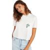 Volcom Womens Short Sleeve Pocket Dial Tee – Crew Neck T-Shirt with Chest Pocket and Screen Print(Star Star White)