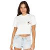 Volcom Womens Short Sleeve Pocket Dial Tee – Crew Neck T-Shirt with Chest Pocket and Screen Print(Star White Logo)
