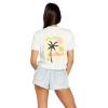 Volcom Womens Short Sleeve Pocket Dial Tee – Crew Neck T-Shirt with Chest Pocket and Screen Print(Star White Logo)