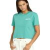 Volcom Womens Short Sleeve Pocket Dial Tee – Crew Neck T-Shirt with Chest Pocket and Screen Print(Stormy Blue)