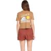 Volcom Womens Short Sleeve Pocket Dial Tee – Crew Neck T-Shirt with Chest Pocket and Screen Print(Vintage Brown Brown)