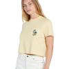 Volcom Womens Short Sleeve Pocket Dial Tee – Crew Neck T-Shirt with Chest Pocket and Screen Print(Wheat)