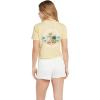 Volcom Womens Short Sleeve Pocket Dial Tee – Crew Neck T-Shirt with Chest Pocket and Screen Print(Wheat)