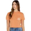 Volcom Womens Short Sleeve Pocket Dial Tee – Crew Neck T-Shirt with Chest Pocket and Screen Print(Wild Ginger)