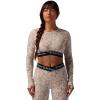 Backcountry, Cedars RWS Merino Lt-Wt Baselayer Cropped Crew Top – Women’s(Fog Zastrugi Print)