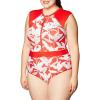 Body Glove Women’s Stand Up Zip Front Paddle One Piece Swimsuit with UPF 50+(Tropik Vibe Floral)