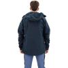 Fjällräven Skogsö Jacket Coats for Men – Leather Details, Two Chest and Two Hand Pockets, and Fixed Two Way Adjustable Hood(Dark Navy)