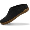 Glerups 100% quality wool mix Slipper with rubber sole – Unisex Slip-on(Charcoal)