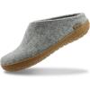 Glerups 100% quality wool mix Slipper with rubber sole – Unisex Slip-on(Grey)