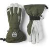 Hestra Army Leather Heli Ski Glove, 5-Finger Snow Glove for Skiing & Snowboarding for Men & Women(Olive)