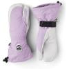 Hestra Women’s Heli Ski Female Glove, 3-Finger Leather Snow Glove for Skiing, Snowboarding and Mountaineering(Syringa/Offwhite)