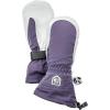 Hestra Women’s Heli Ski Female Mitt, Leather Snow Mitten for Skiing, Snowboarding and Mountaineering(Dark Plum/Off White)
