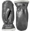 Hestra womens Leather Gloves for Women: Sundborn Slim Fit Winter Leather Mitten With Fur(Black)