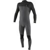 O’NEILL Men’s Neoprene Surfing Wetsuit, Black/Grey/Red, LS (3/2+MM Chest Zip Full)(HR6-Smoke-Raven)