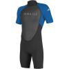 O’Neill Men’s Reactor-2 2mm Back Zip Short Sleeve Spring Wetsuit, Lightweight Warmth with Good Flexibility for Surfing, Paddleboarding, Kayaking(Black/Ocean)